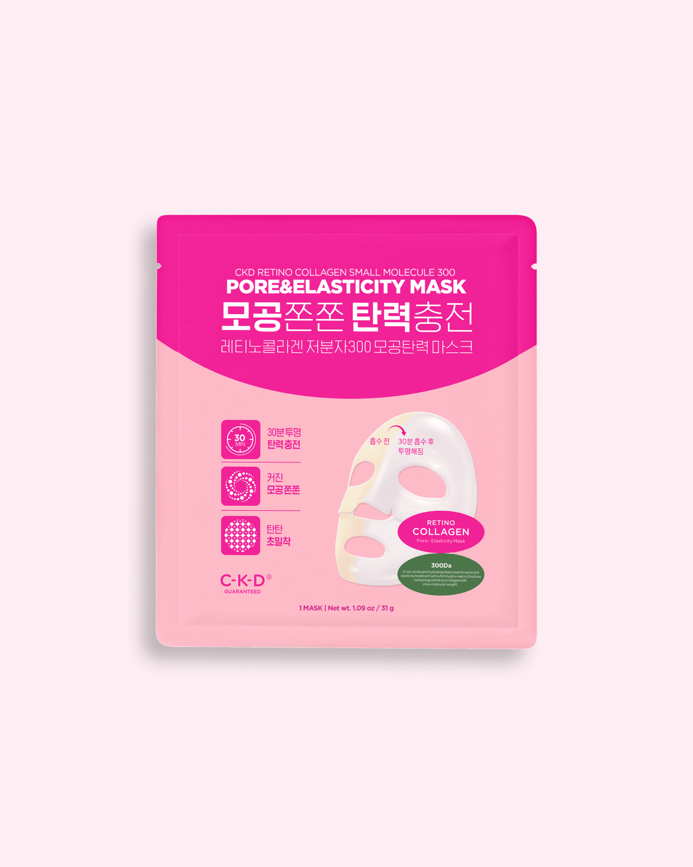 Retino Collagen Small Molecule 300 Pore & Easticity Mask (Single) Sheet Mask CKD Guaranteed 